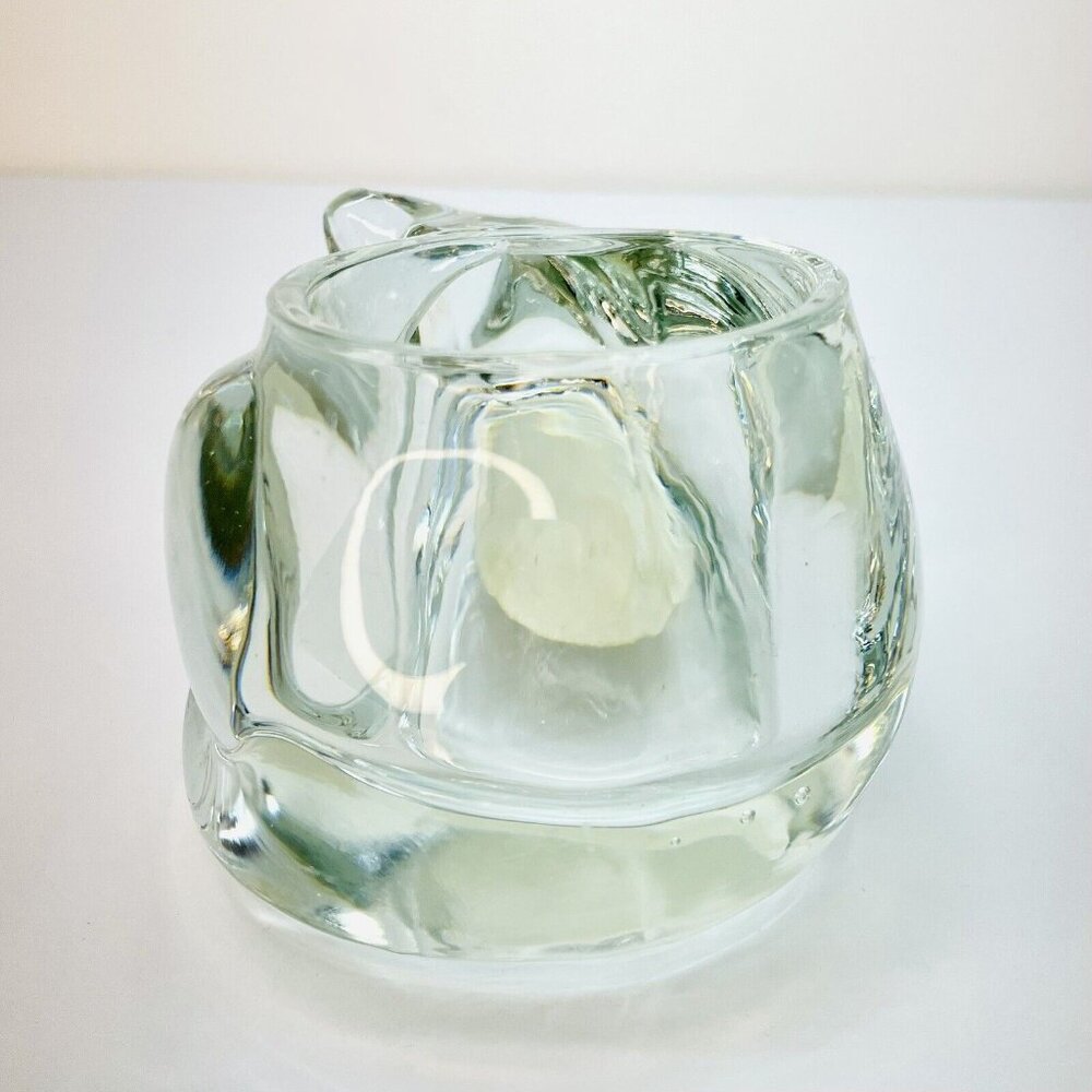 Indiana Crystal Glass Votive Sleeping Cat Candle Holder Vintage Handmade USA - Picture 3 of 10